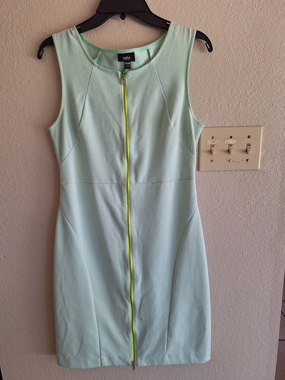Massimo Mint Sleeveless Zip-Front Mini Dress SzM